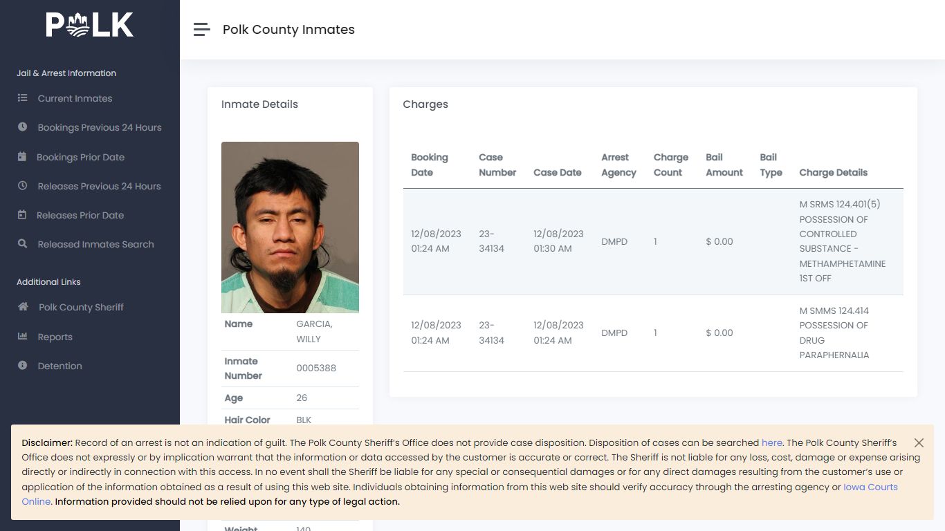 Inmate Details - Polk Inmates